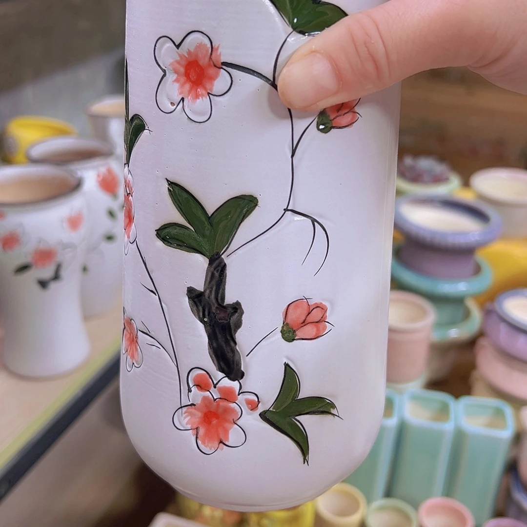 红陶陶瓷花盆当场满12包邮