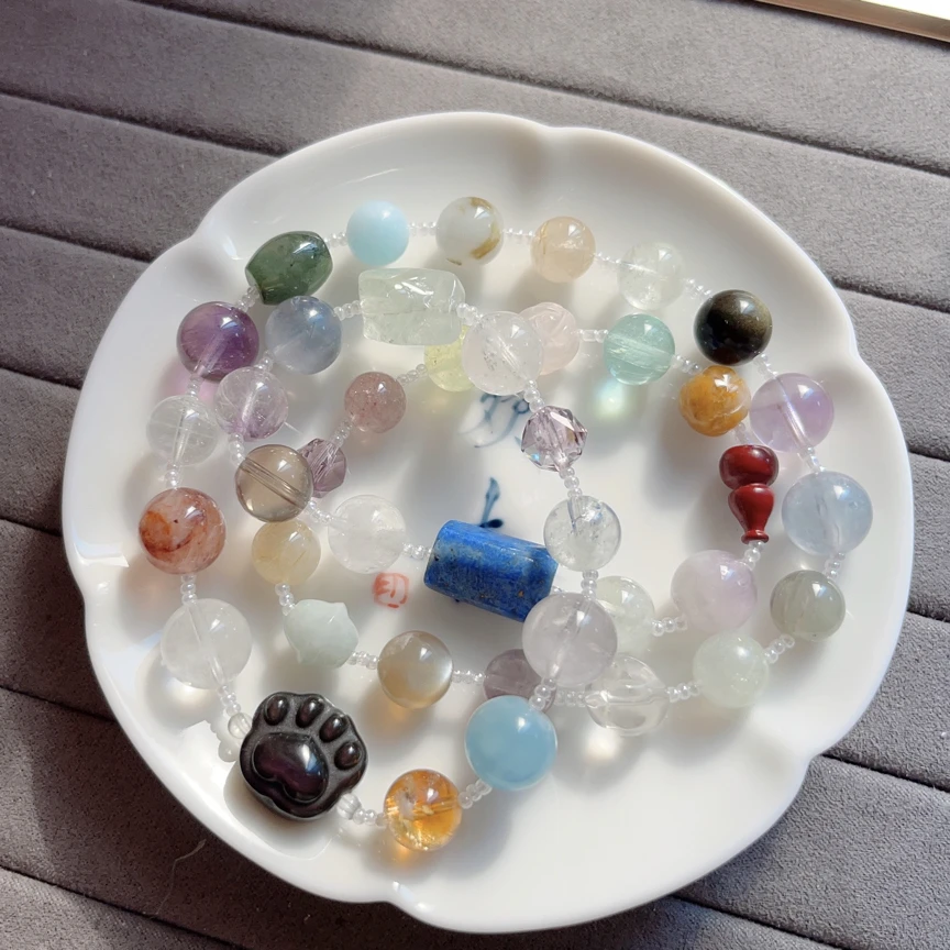 年底亏本清货天然多宝水晶毛衣链手链