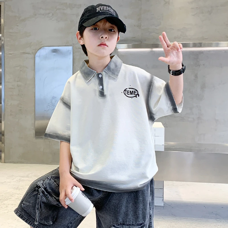儿童装男童短袖T恤夏装2025新款大童夏季薄款男孩POLO衫体恤上衣t