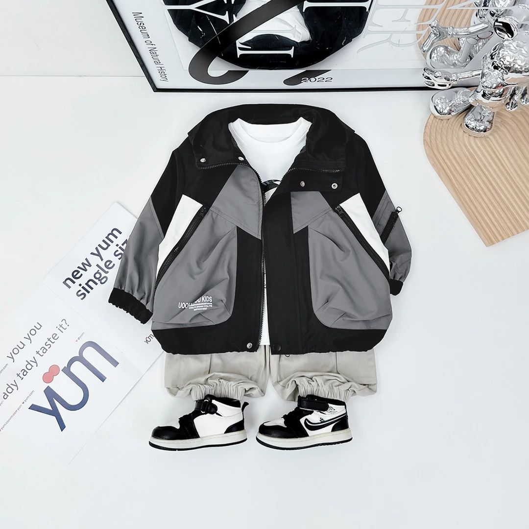 男童外套春秋款2025新款儿童冲锋衣夹克潮D-AC24177 悠悠童话童装