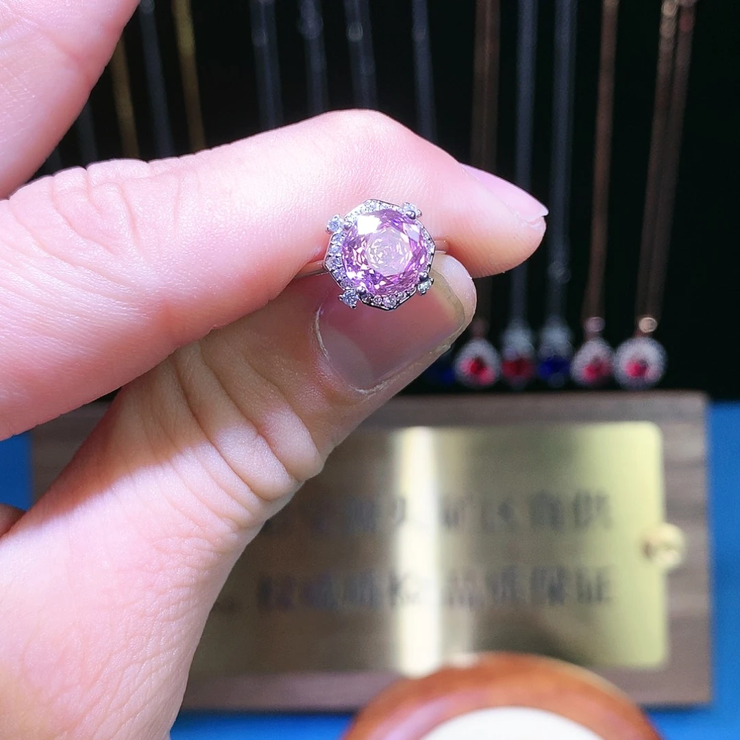 蓝宝石戒指银S925镶嵌