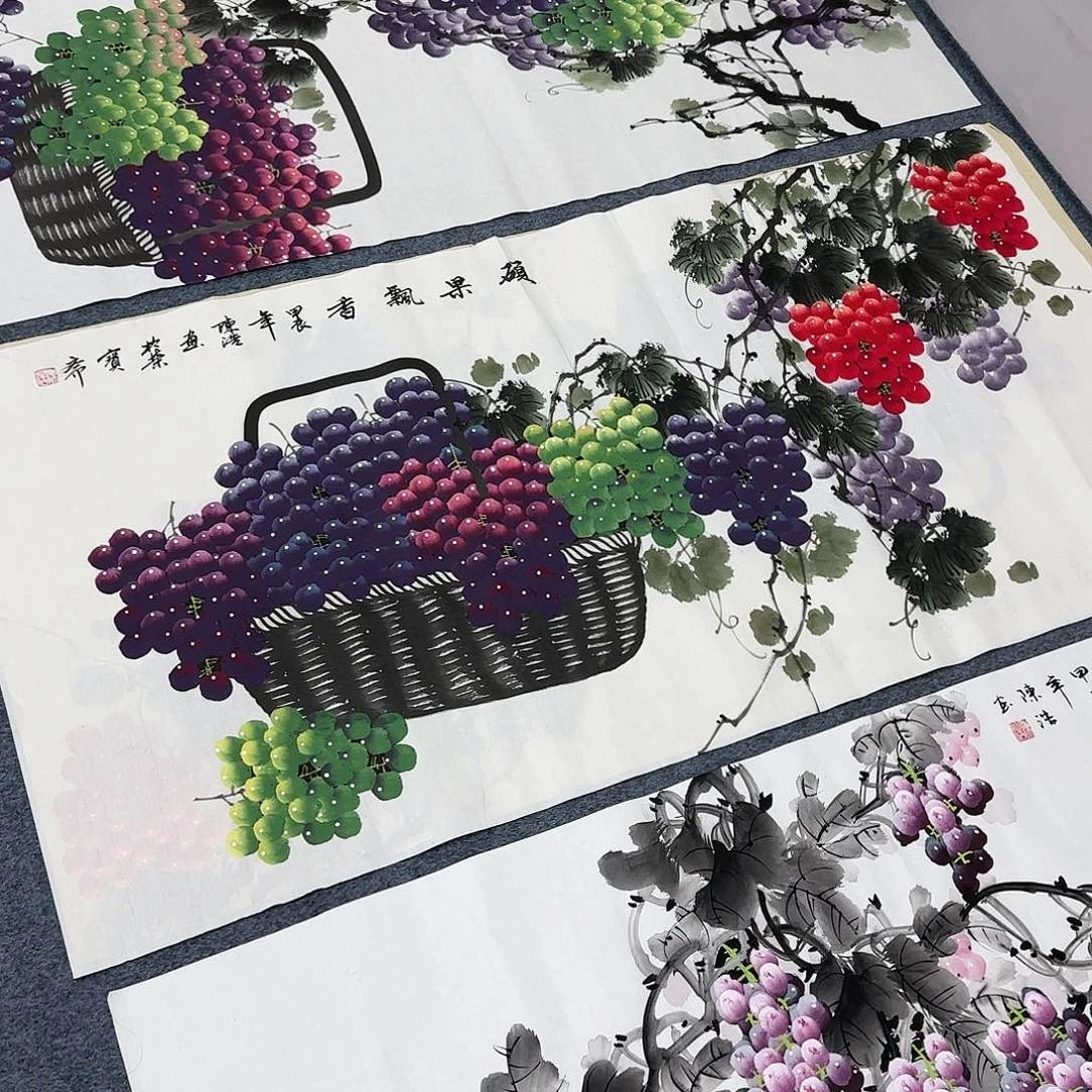 国画尺寸70X138手绘作品