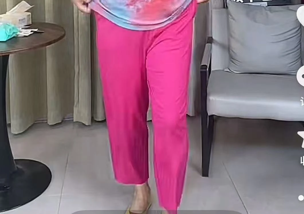 2025夏季新款罗马冰棉时尚9分老爹裤280