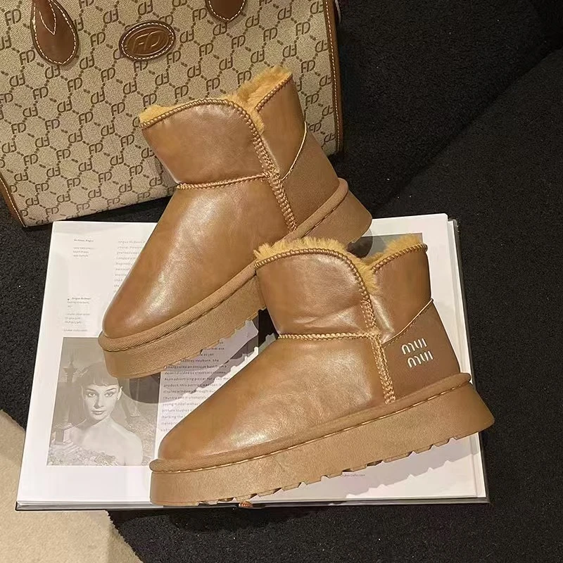 2025雪地靴冬季新款套筒加厚时尚耐运动棉靴-992