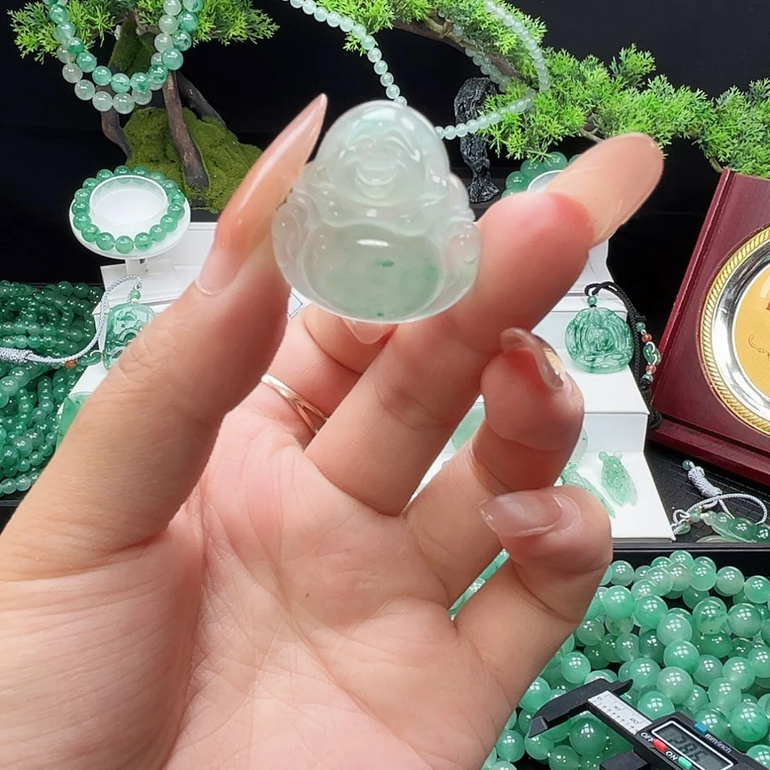 石英质玉（非洲翠）未镶嵌吊坠(赠链)