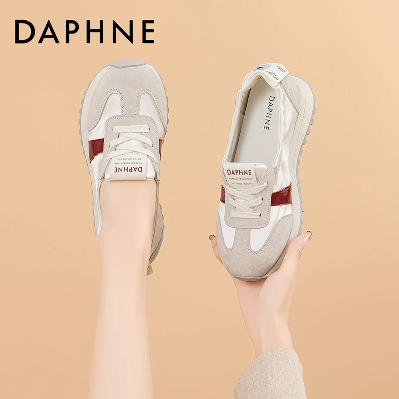 【清冷琉璃】达芙妮复古系带软底休闲鞋2025新款时尚中口德训鞋透气