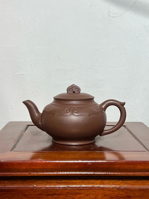 宜兴紫砂壶紫泥400毫升左右锦玉如意（实）