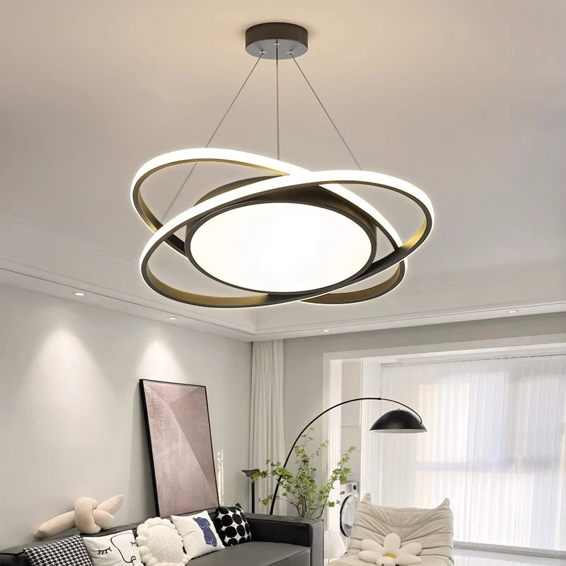 简约现代led吊灯办公室工作室圆形前台餐厅美发店吧台书房图书馆