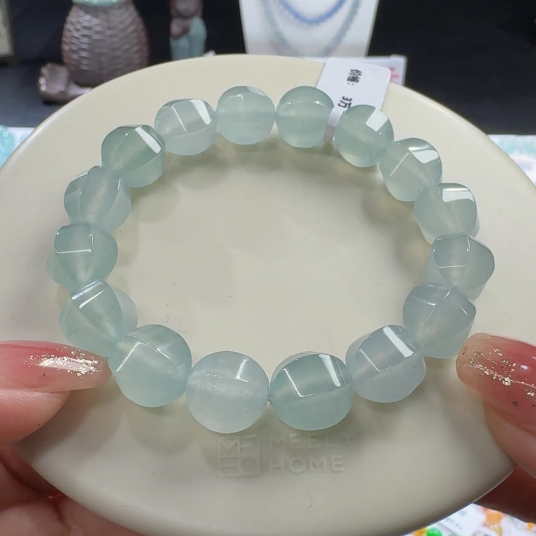 翡翠未镶嵌手链小高冰晴水特色珠卡10加 性价比高！