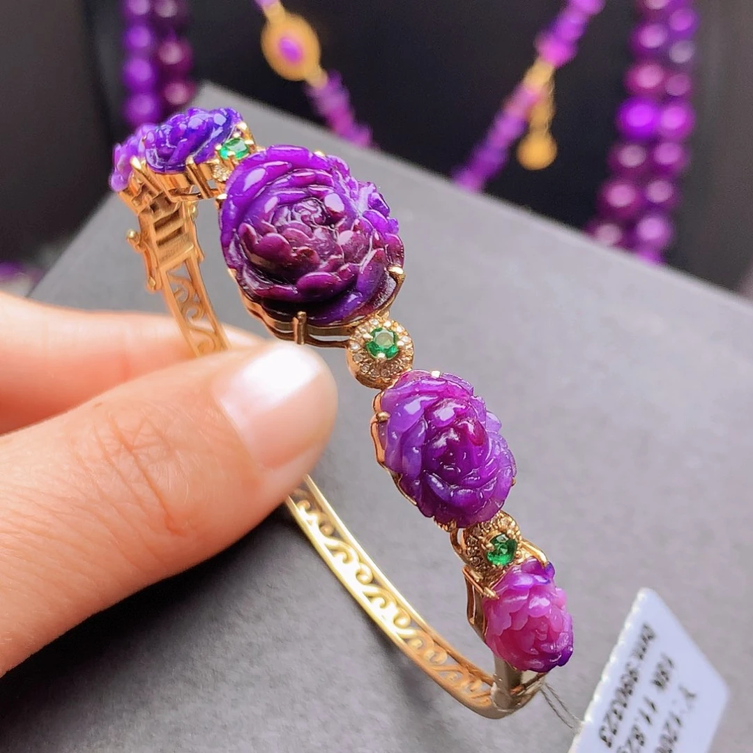 苏纪石（舒俱来）18K金镶嵌手镯