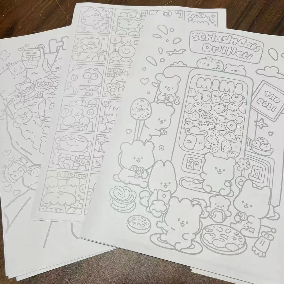 小红书同款控笔画图稿上班上学无聊偷懒解压描画练习临摹图纸稿