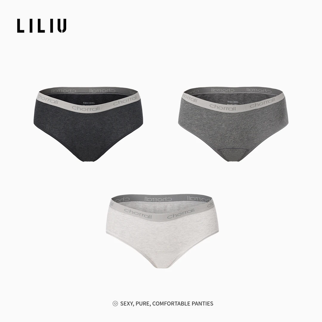 LILIU内裤女10A抑菌时尚运动风抗菌内裆柔软少女中腰透气三角度