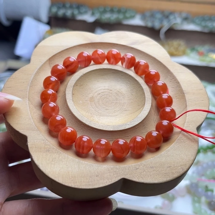 南红玛瑙未镶嵌手串9mm圆珠