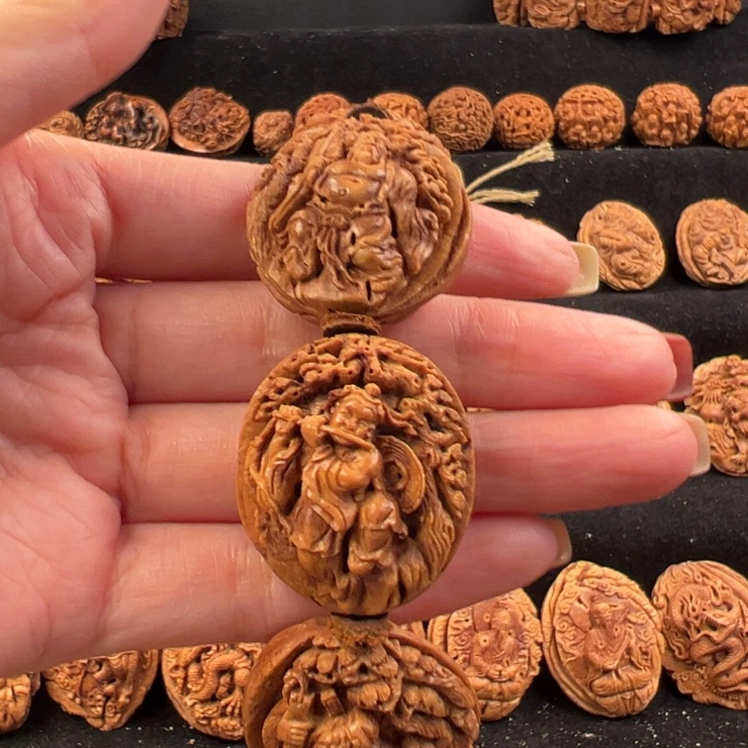 吊坠桃核谢桃核雕刻八仙手串