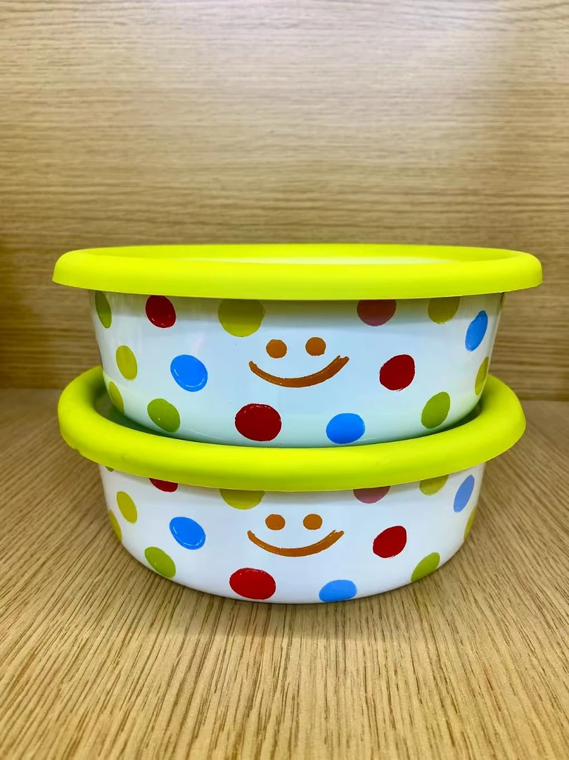 20厘米定制尾单珐琅搪瓷微笑点点芝士盘1个