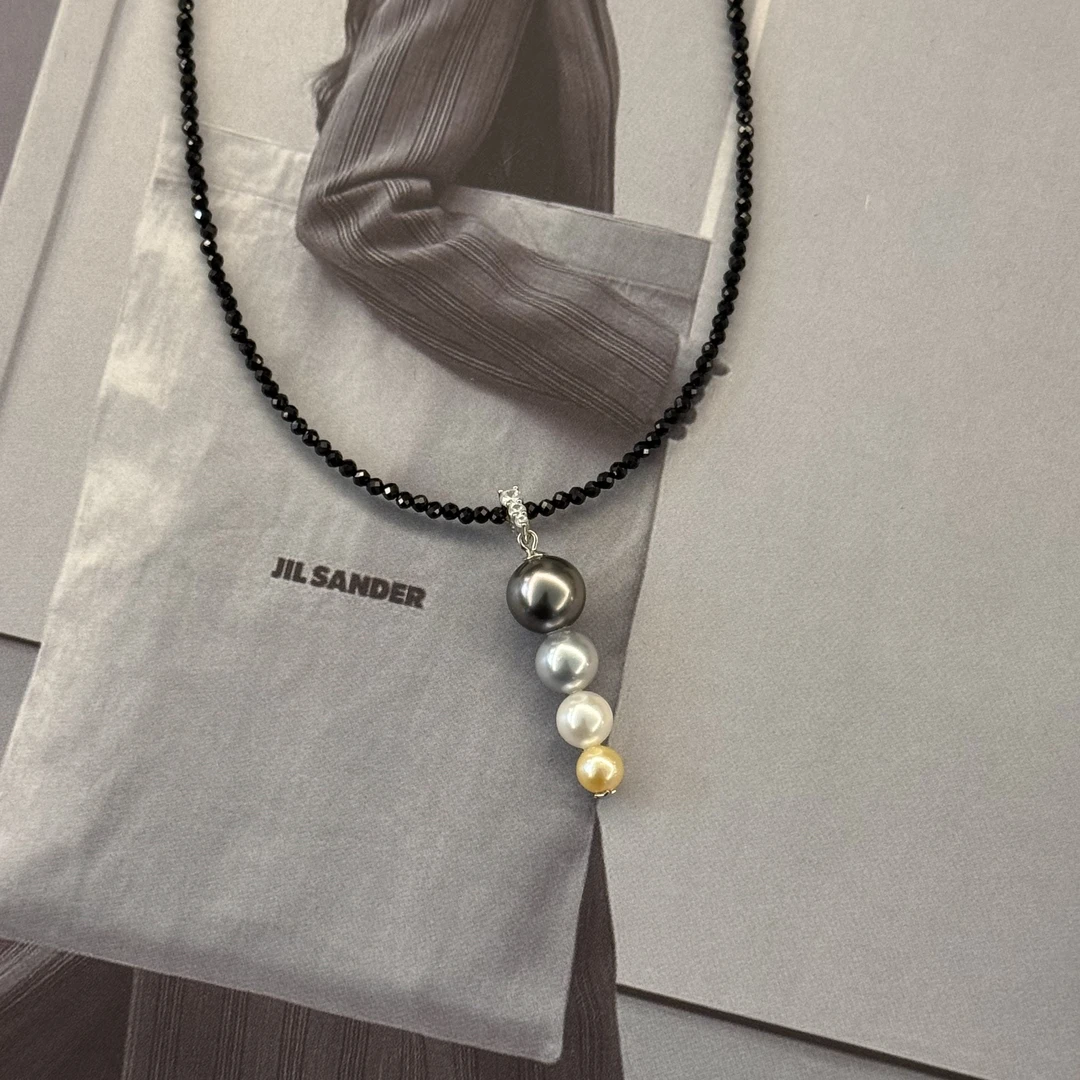 【珠纪儿】50cm海水珍珠5-9mm设计款四季彩毛衣链珍珠吊坠S925银