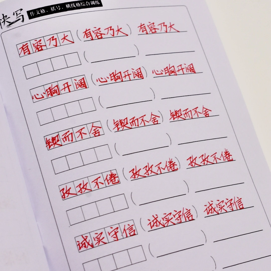 成语手写作业体快写常用成语卷面综合训练儿童练习字帖写字（24页）