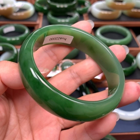 和田玉（碧玉）手镯未镶嵌596061圈口