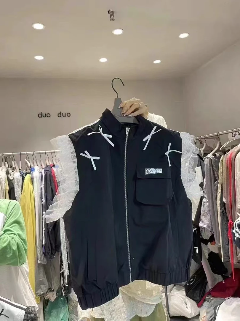 1085韩版时尚花边马甲