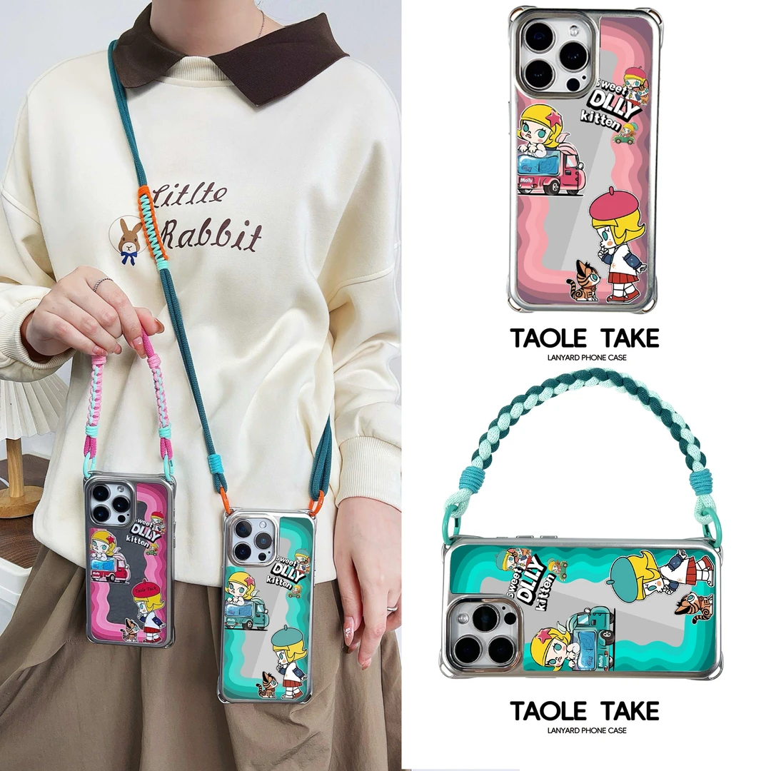MOLLY少女波浪莫莉卡通挂绳手机壳可斜挎适用苹果iPhone17华为