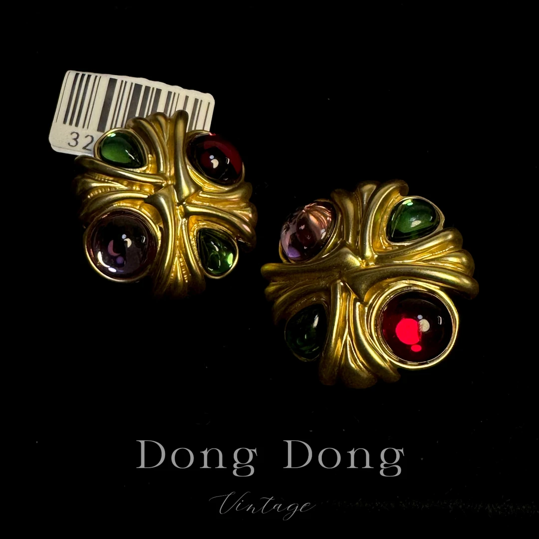 铜合金耳饰 铜合金中古重工耳饰【3276】中古收藏