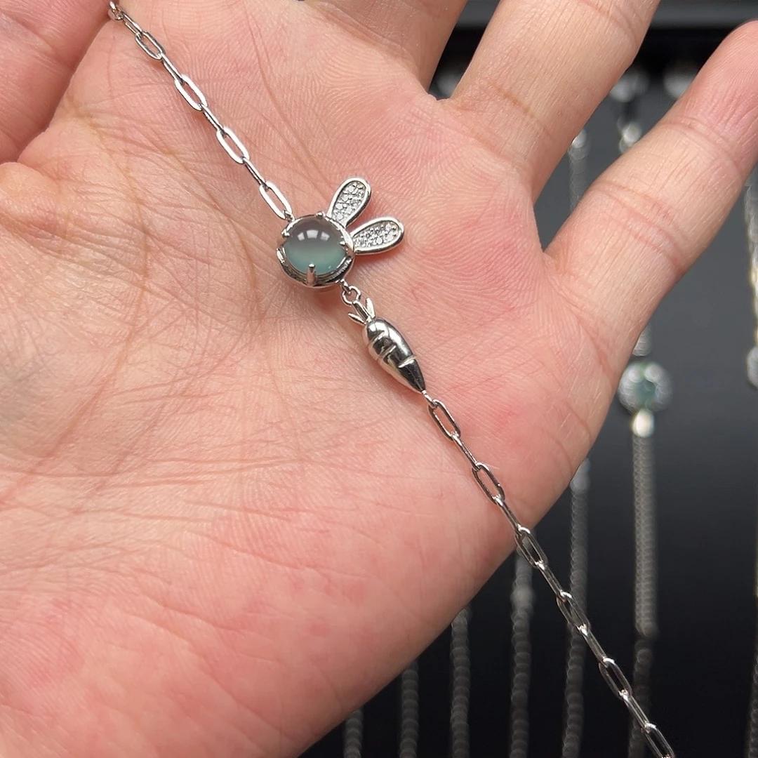 翡翠银S925镶嵌手链