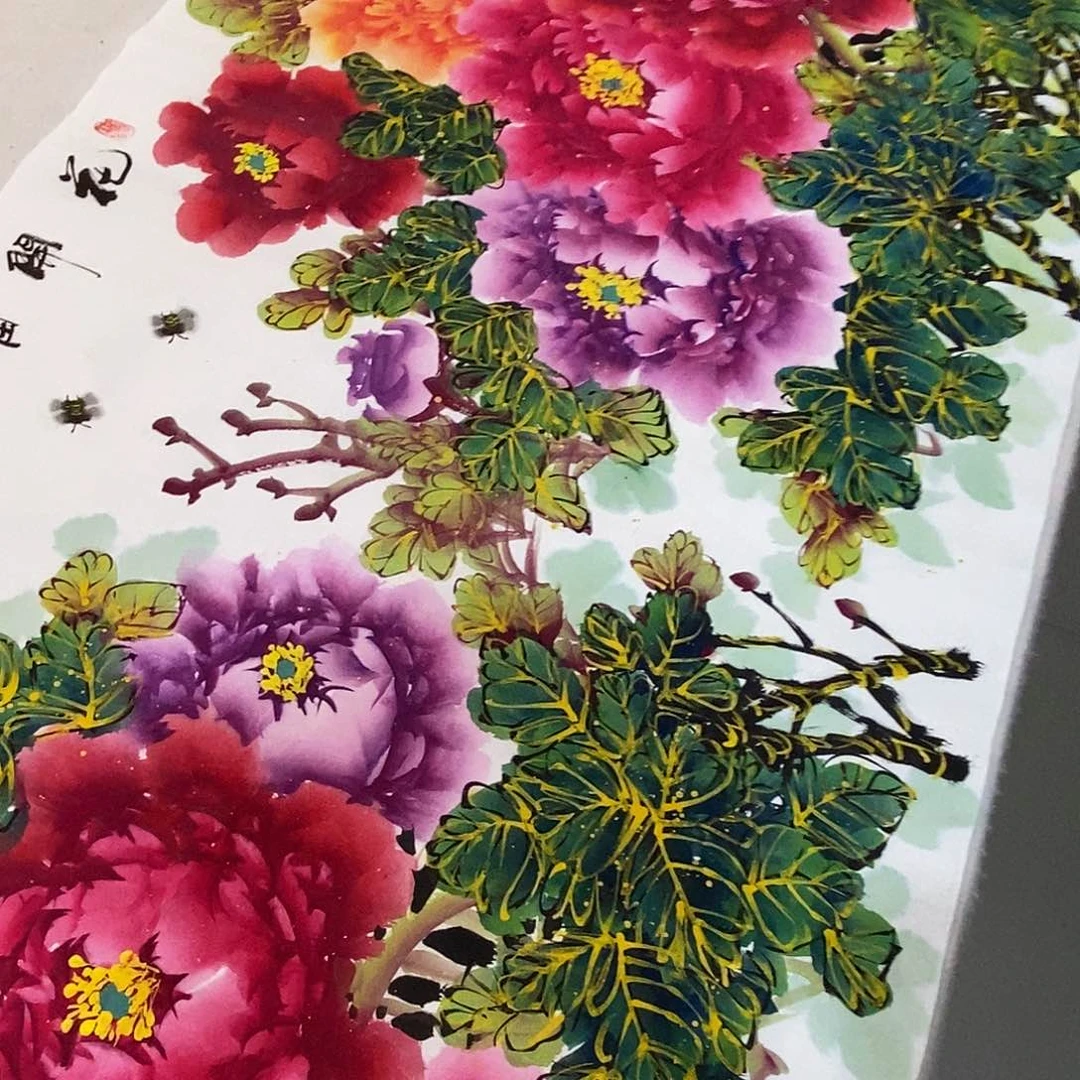 国画收藏金线牡丹