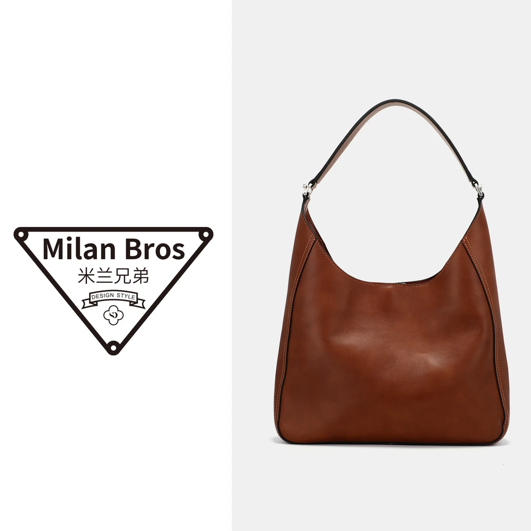 【米兰兄弟】时尚头层牛皮女士单肩手提包