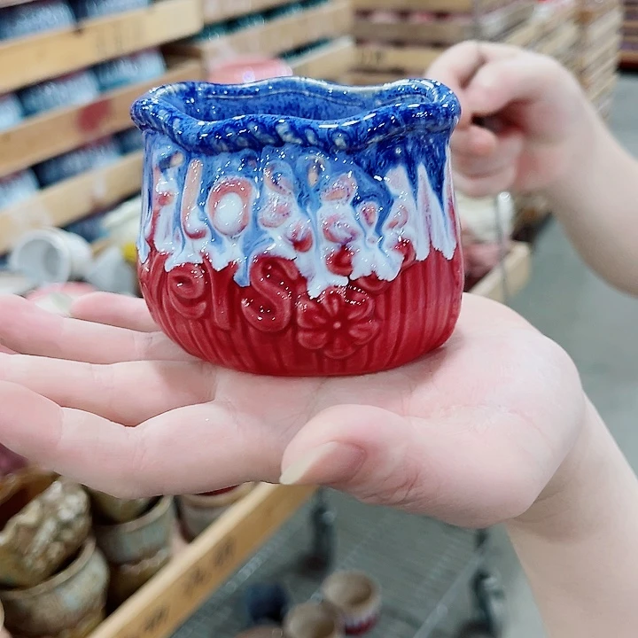 有孔，凑10元包邮陶瓷花盆发货！