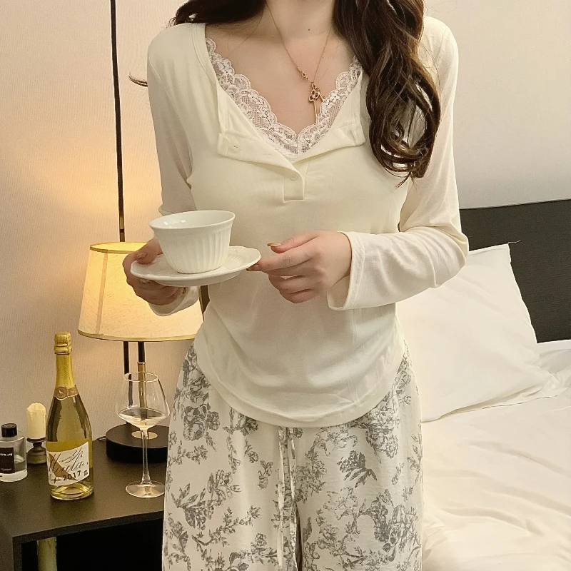 彭裳裳【轻启秋日】休闲清纯显瘦气质网红居家甜美纯欲风睡衣