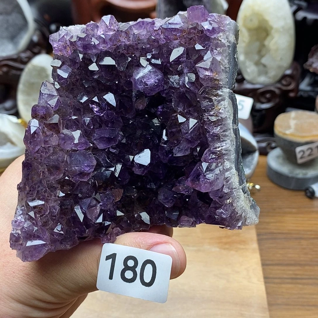 紫晶摆件未镶嵌钛晶屏风摆件