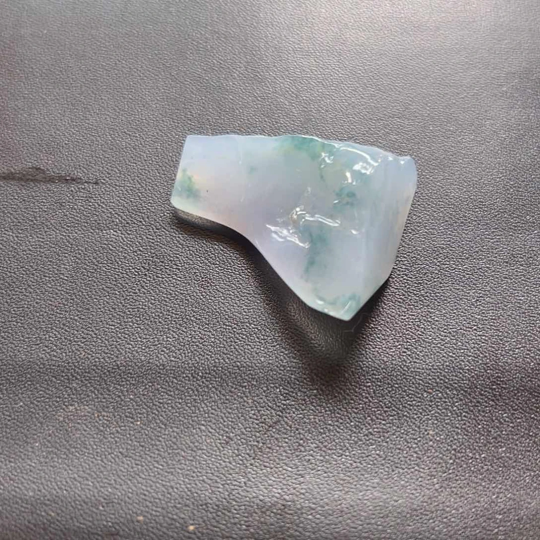 定制翡翠未镶嵌郎**年紫罗兰飘蓝花立体挂件