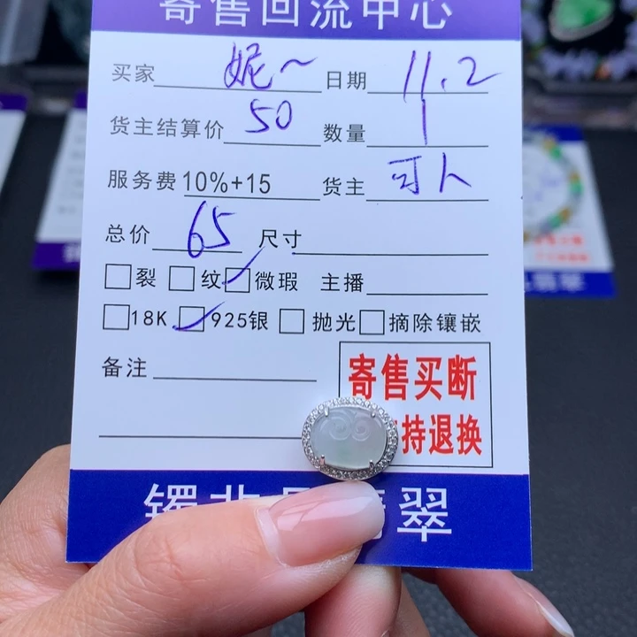 颈饰银S925镶嵌翡翠妮****)