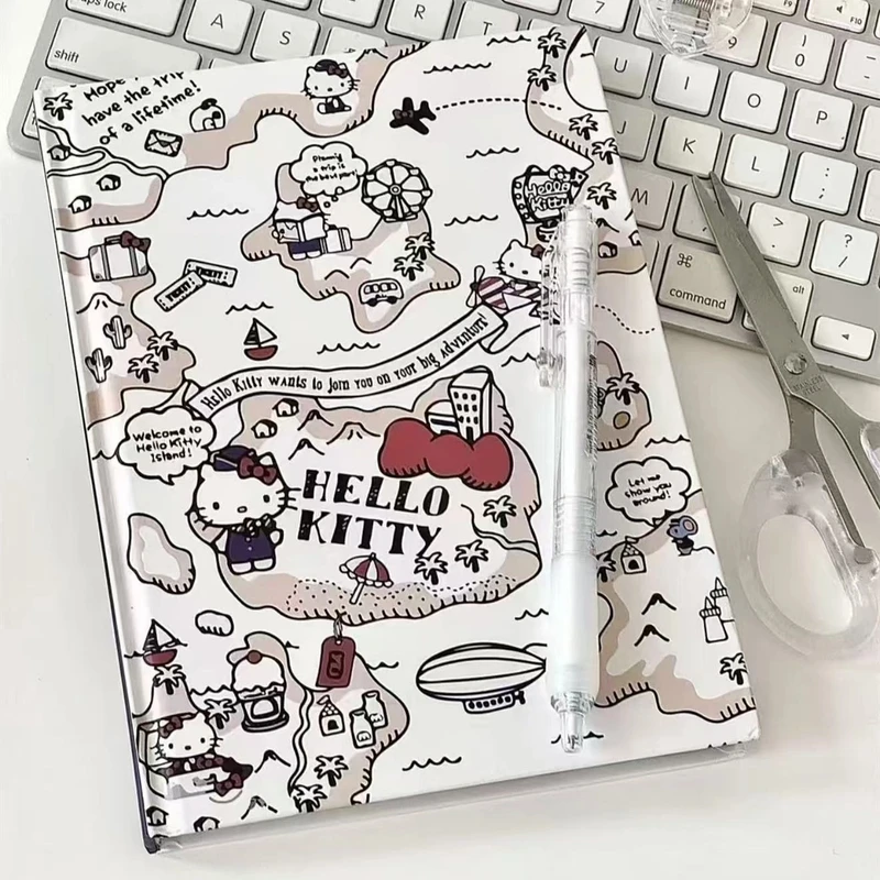 荞芬可爱卡通KT猫笔记本全彩页a5硬壳手账本学生日记本记事本