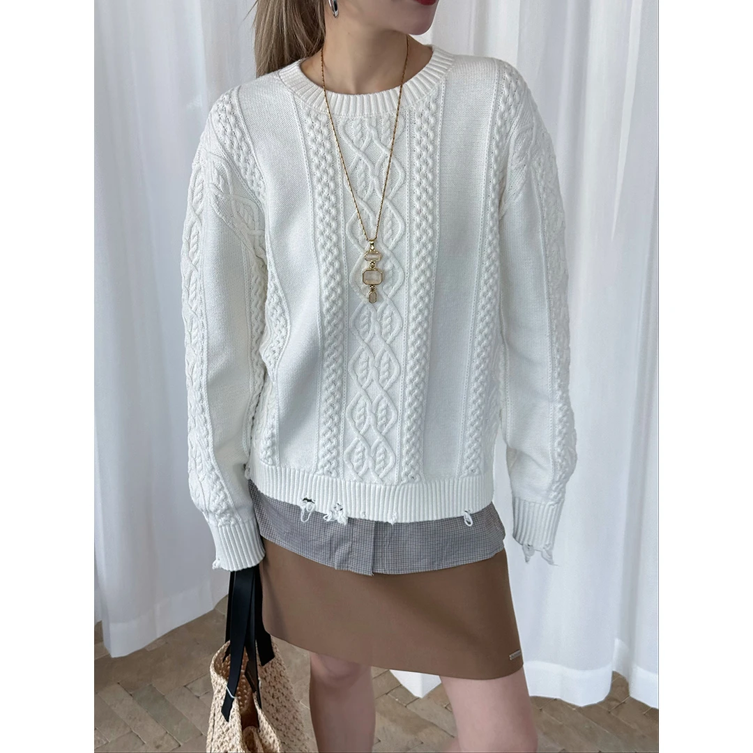 SOLSOL买手店YOEYYOU设计师品牌25SS新品毛边绞花毛衫520861