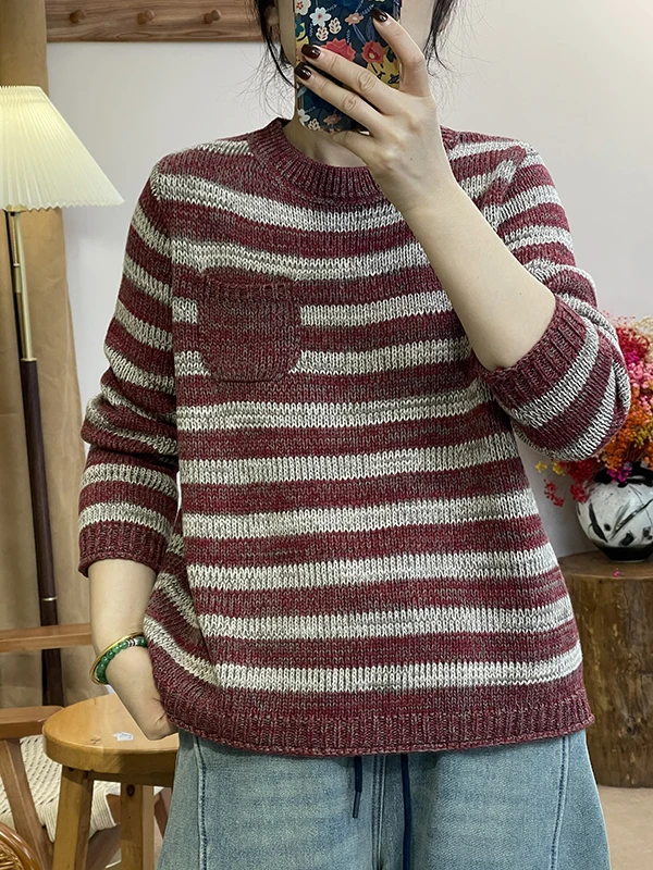 DaoZi/丹丹 2646-条纹针织上衣