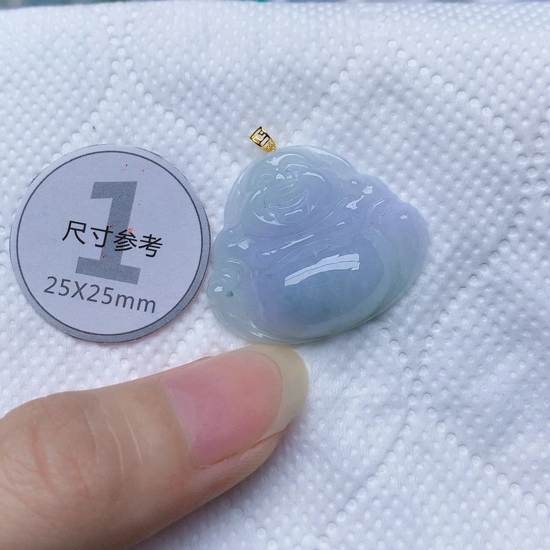 翡翠18K金镶嵌颈饰 天然A货翡翠