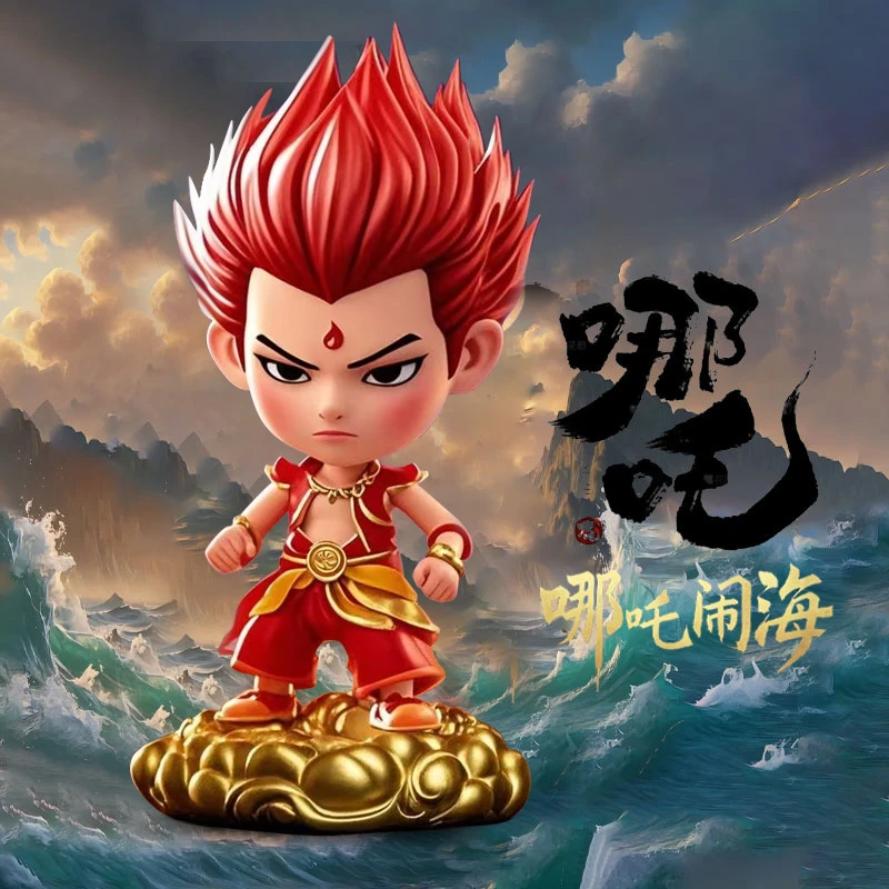 摇头哪吒之魔童闹海汽车摆件树脂手办桌面办公室装饰摆件