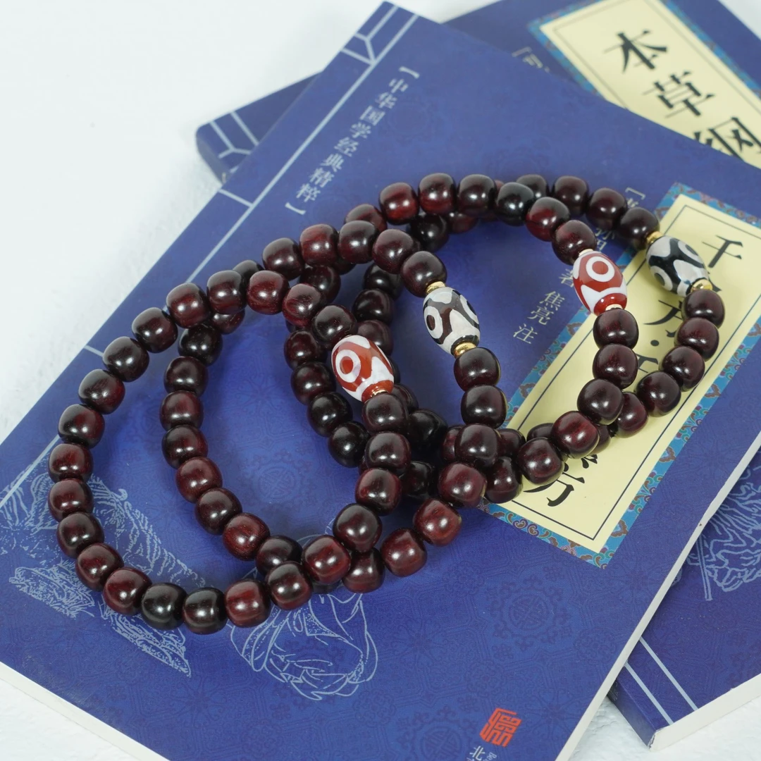 【中国徐州博物馆联名款】正宗印度小叶紫檀8*9老型单圈手串+小天天