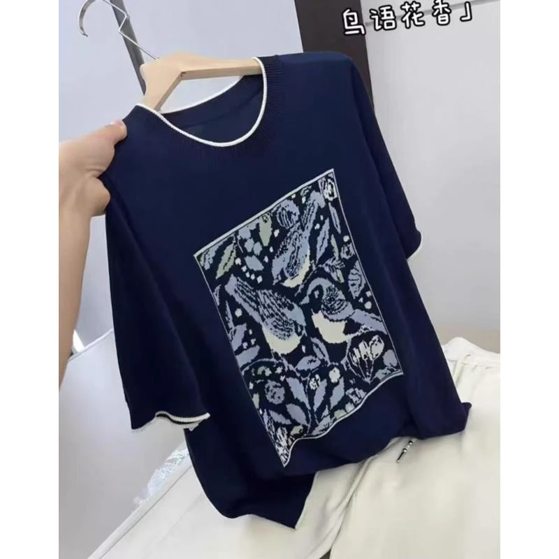 【赠运费补贴】韩版宽松慵懒风803显瘦时尚休闲鸟语花香106