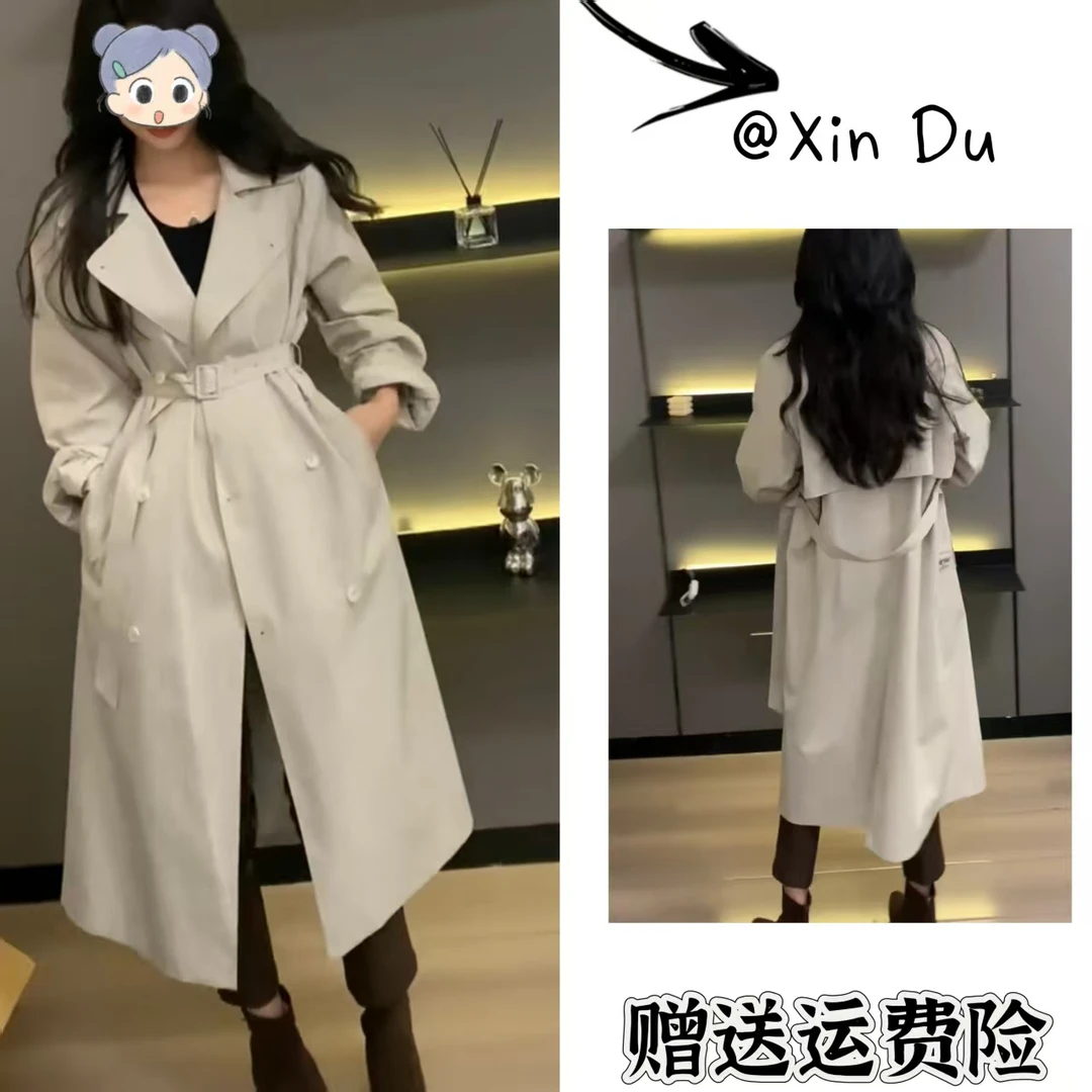 2025秋季新款时尚显瘦气质女士网红洋气风衣百搭款D23061