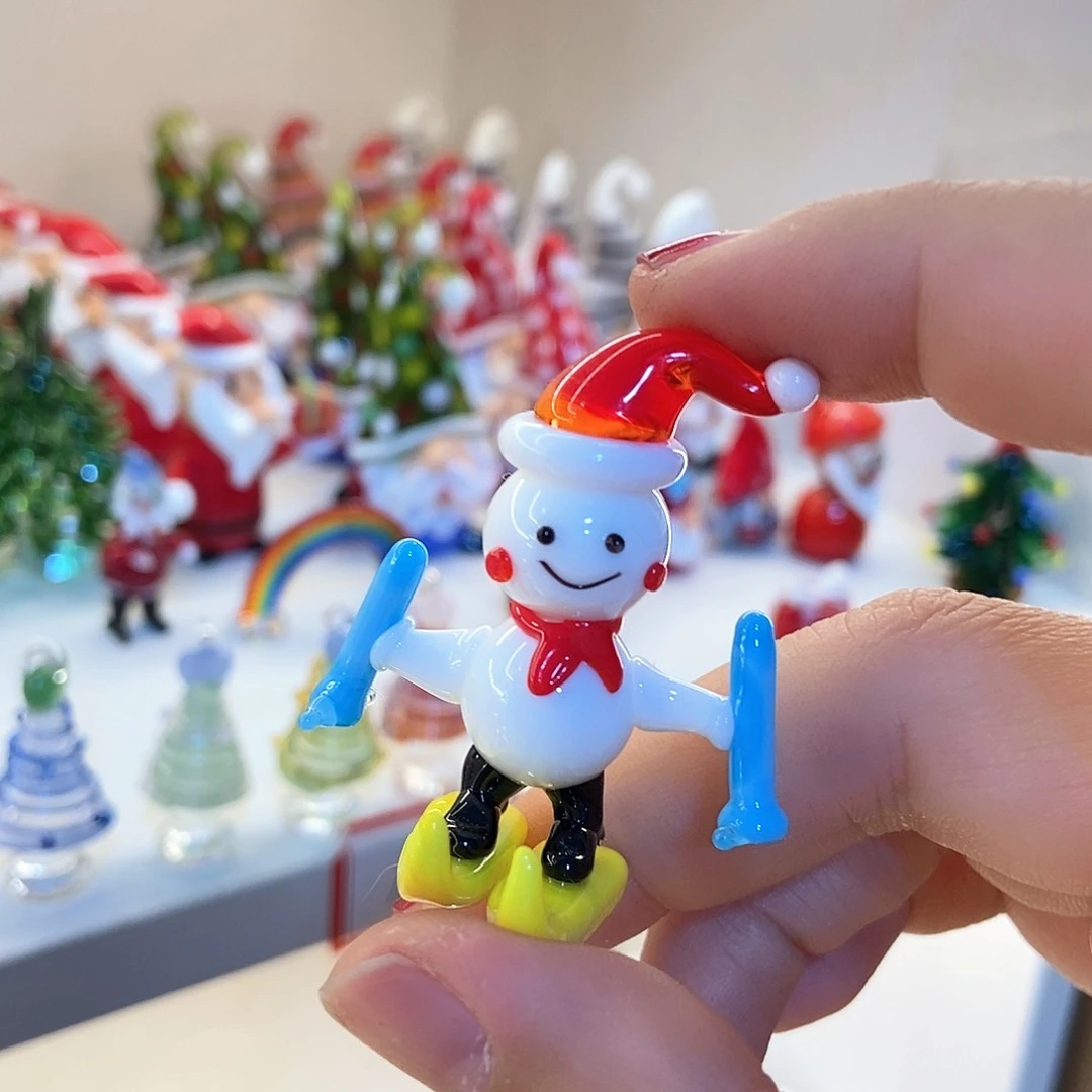 琉璃手工艺品滑雪雪人