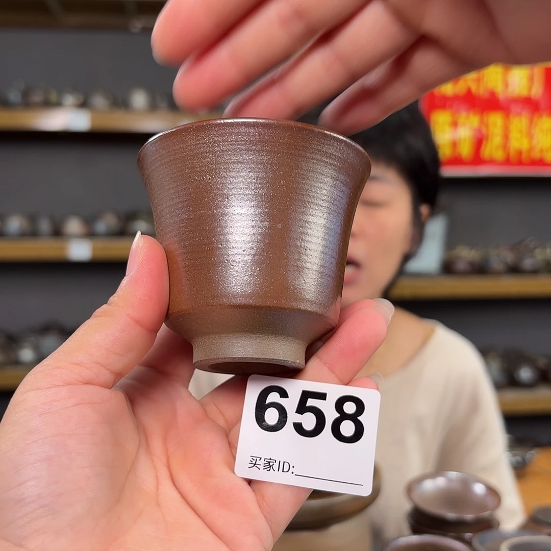 杯坭兴陶柴烧全手工原矿泥料杯