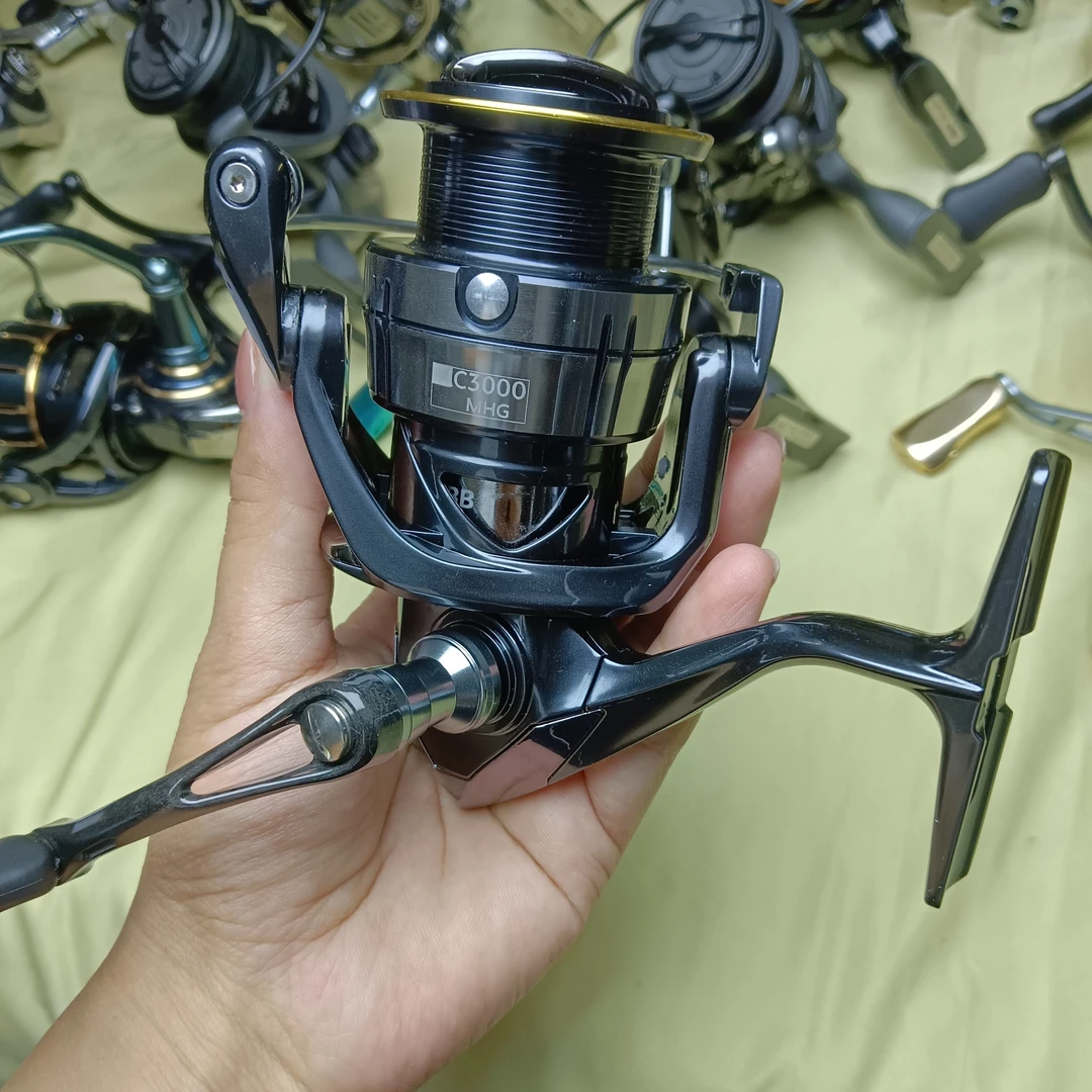 美式摇臂海钓湖钓溪流纺车轮通用金属鱼轮