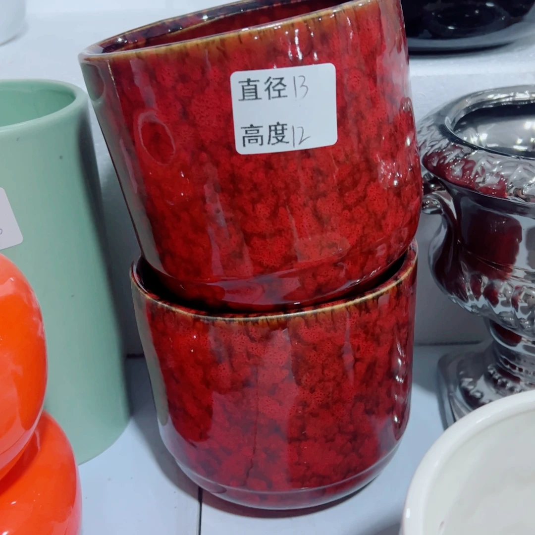 有孔，陶瓷花盆满10米包邮发货