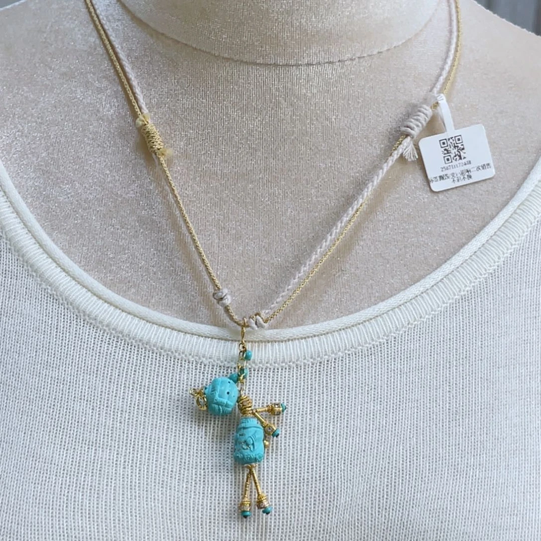 绿松石18K金镶嵌珠宝奇石