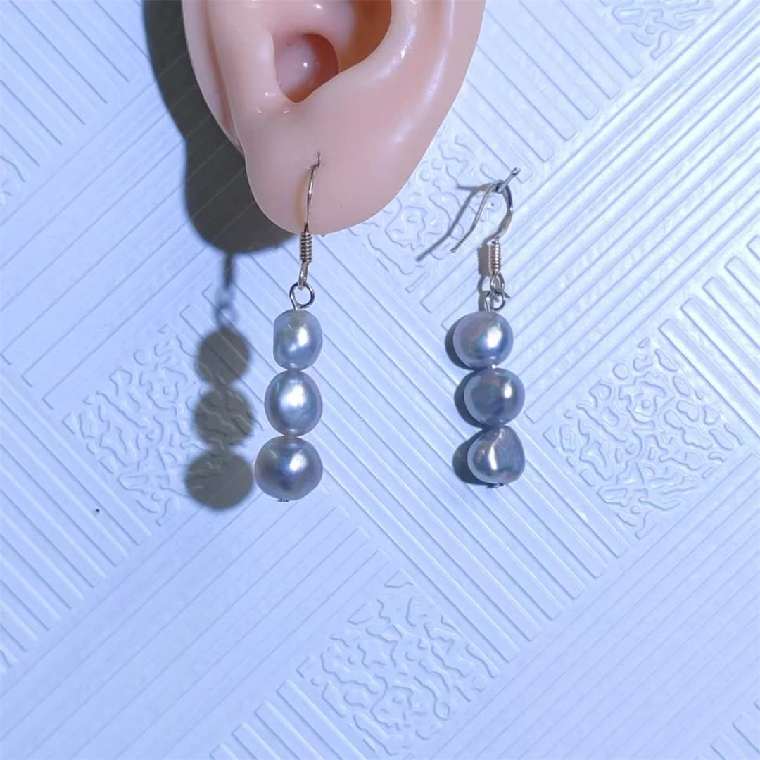 玉海珠宝A37丨淡水珍珠手工耳环巴洛克毛毛虫简约轻奢时尚