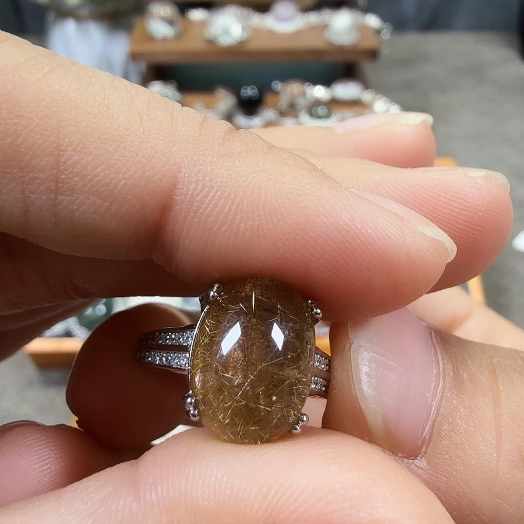 ****）银S925镶嵌戒指水晶