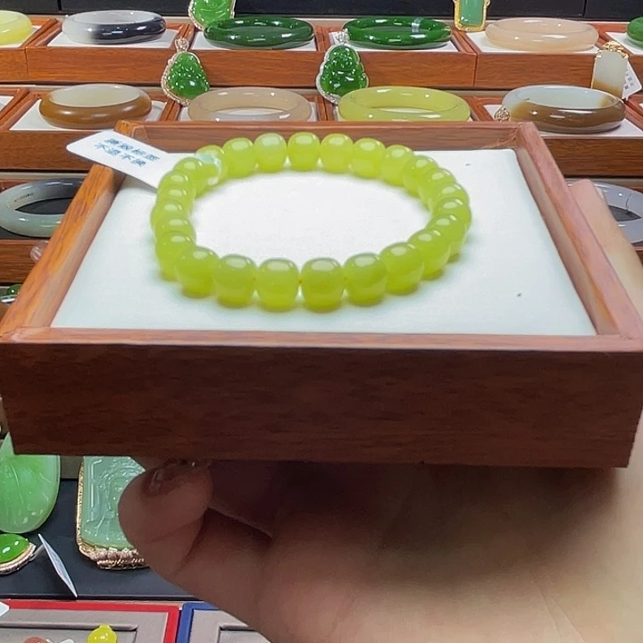 和田玉和田玉黄口手串未镶嵌