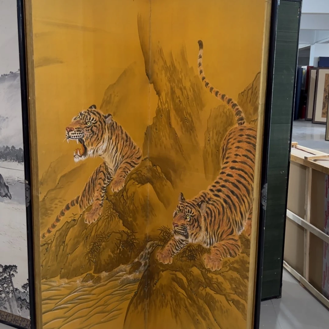 绘画屏风框画茶空间设计